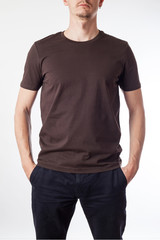 Brown t-shirt template ready for your graphic design.