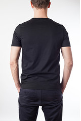 Obraz premium Black t-shirt template ready for your graphic design.