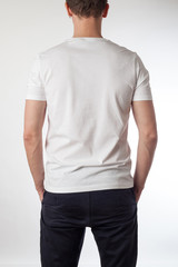 White t-shirt template ready for your graphic design.