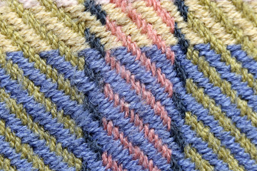 Pattern of colorful towel in a macro.