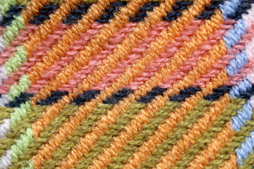 Pattern of colorful towel in a macro.