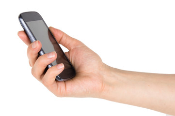 hand holding a mobile phone