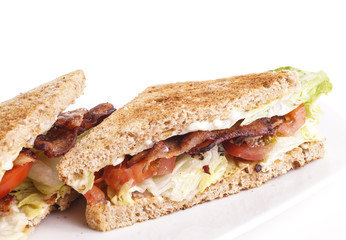 Delicious fresh crisp Bacon Lettuce and tomato Sandwich, BLT