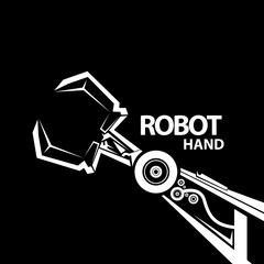 vector robotic arm symbol. robot hand