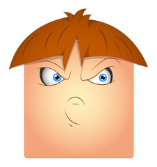 Angry Kid Boy Smiley Face