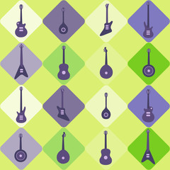 Seamless background with guitars