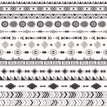 Seamless pattern with tribal motifs