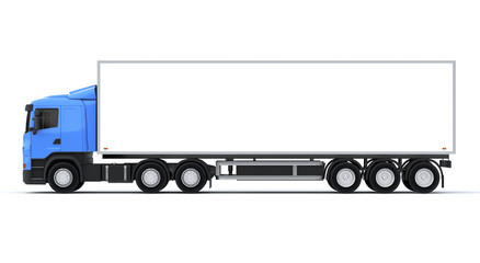 Delivery Truck on White Background. Side View. 3D illustration