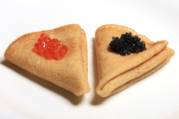 pancakes with caviar