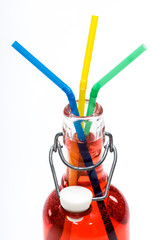 Bouteille soda pailles