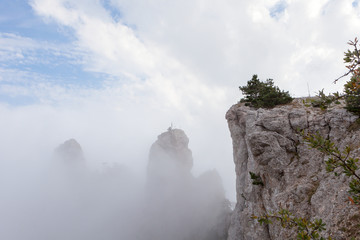View of the mountain Ah-Petri in clouds,  Crimea