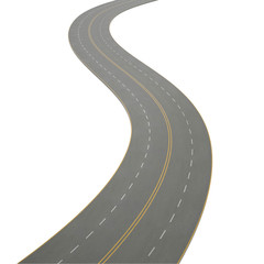 Naklejka premium 3d illustration of a curving, bending road.