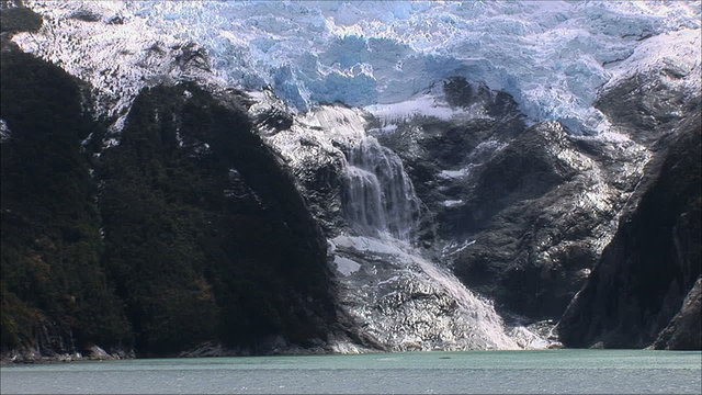 Melting Blue Ice Glacier in Beagle Channel, Chile