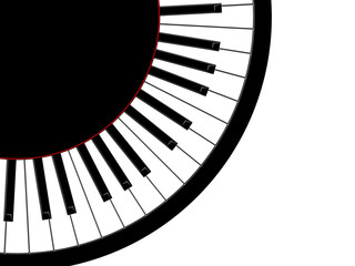 The keys of the round piano