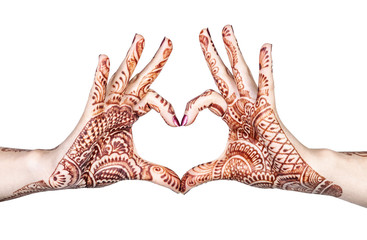 Heart gesture with henna