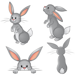 graue Osterhasen Set