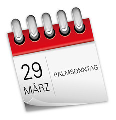 29 März 2015 Palmsonntag Ostern Kalender