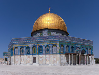 Obraz premium The Dom of Rock on the Temple Mount in the Old City of Jerusalem