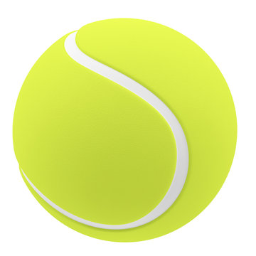 Tennis ball isolated on white background. 3d illustration