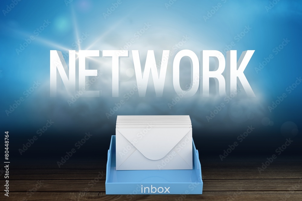 Poster Composite image of blue inbox