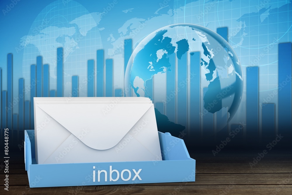Poster Composite image of blue inbox