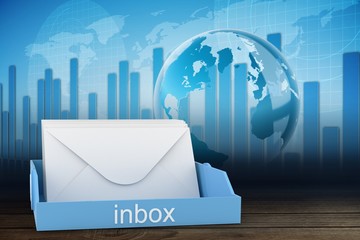 Composite image of blue inbox