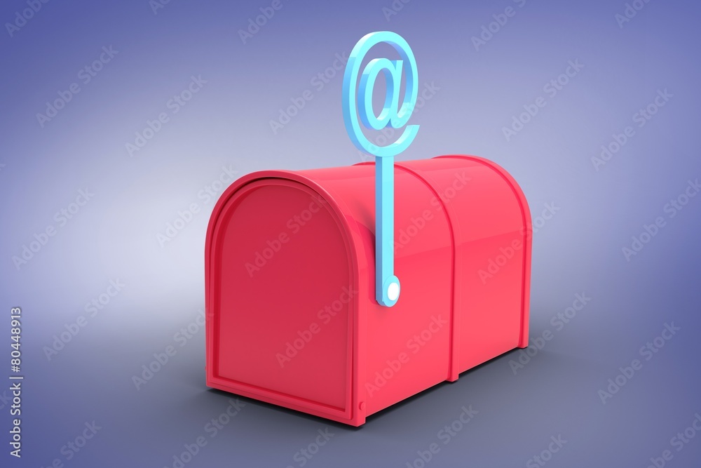 Poster Composite image of red email post box