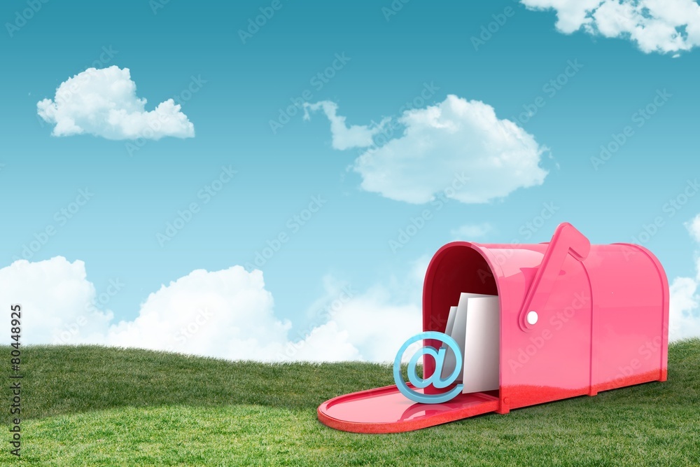 Poster composite image of red email postbox