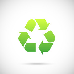 Obraz premium Recycle sign. Vector icon isolated on white background