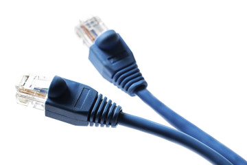 computer network (Ethernet) cable isolated on white