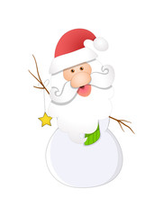 Happy Santa Claus Snowman Character