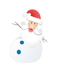 Funny Snowman Santa Character