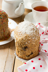 Traditional Easter bread - kulich with raisins and poppy seeds