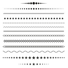 Collection of vector dividers - obrazy, fototapety, plakaty