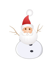 Funny Snowman Santa Character Vector