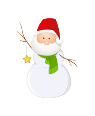 Happy Santa with Stars