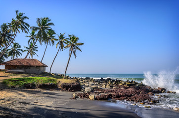 Tropical Indian village  in Varkala, Kerala, India