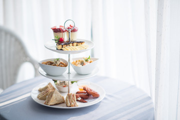 chocolate cheescake and desserts set