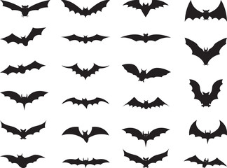 Bats collection isolated on white