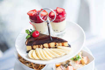 chocolate cheescake and other desserts