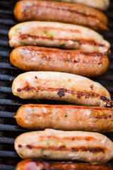Barbecued beef and pork sausages