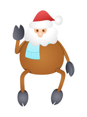Santa Face on Reindeer Body