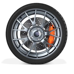 Obraz premium 3d detailed car wheel