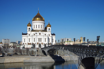 Patriarchal Bridge and The Cathedral of Christ the Saviour in Mo