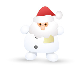 Obraz premium Cute Small White Snowman Santa