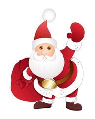 Happy Santa with Gift Bag Vector
