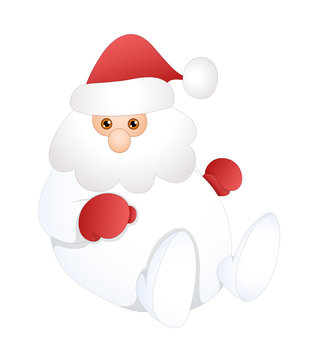 Happy White Santa Sitting