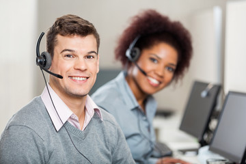 Colleagues Working In Call Center