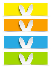 Happy Easter Rabbit Bunny Set of Banners
