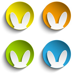 Set of Four Happy Easter Bunny Stickers